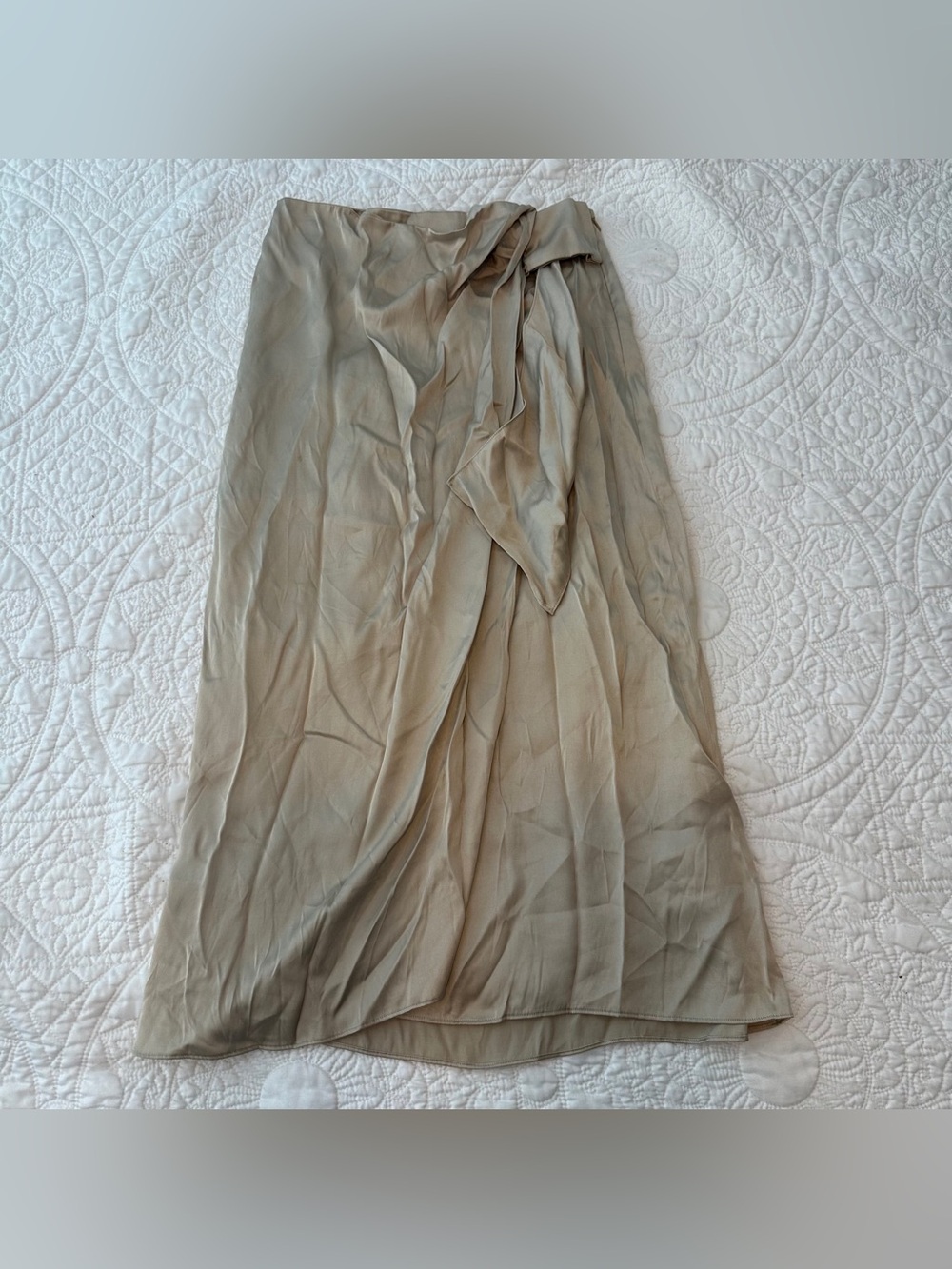 Club Monaco Satin Wrap Midi Skirt